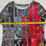 Simply Art by Dolcezza Long Sleeve Top M Artsy Stretchy Art to Wear Animal Print Red Size M Photo 11
