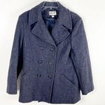 MDP Mario De Pinto Dark Gray Wool Blend Double Breasted Pea Coat, Size Small Photo 0