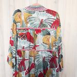 Cato Womens Kimono Duster Size L Multicolor Embroidered Boho Floral Resort Tropical Photo 7