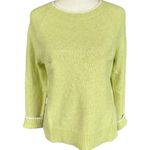 Talbots  petite greenish yellow pullover long sleeve crew sweater women's size P Photo 0