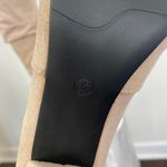 Elegant 90s Style Western Slouchy Nude Tan Faux Suede Knee High Heel Boots 6.5 Photo 5