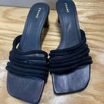 Frame Slide Sandals Women's 7 Black Suede Slip-On Block Heel Formal Open Toe S51 Photo 2