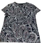 Jones New York  Blue Paisley Short Sleeve Shirt Women's Size XL | 44-24 Photo 0