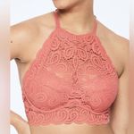 PINK - Victoria's Secret VS Pink ROSEY LACE PADDED PUSH UP BRALETTE HIGH NECK HALTER NECK BRA Size Small Photo 1