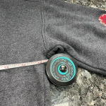 American Eagle  Y2K Grey Blue Cropped Floral Embroidery Sweatshirt Size Small S Photo 5