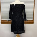 White House | Black Market NWT Black Off The Shoulder Velvet Burnout Dress Size XS Photo 3