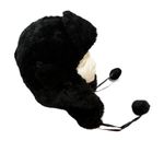 D&Y BLACK FAUX FUR HAT POM POMS Photo 2