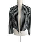 Chico's  Black White Striped Zip Trim Jacket Size US Medium / 1 Photo 1