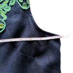 J.Crew Women's Linen Shift Dress Sz L Blue Embroidered V Photo 9