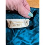 Victoria's Secret Vtg 70s Gold Label Satin Jacquard Pajama Set Long Teal Medium Photo 3