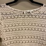 Joie  Crochet Cream Off-White Knit Top Blouse Crewneck Short Sleeve Size Large Photo 4