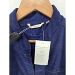 Soft Surroundings Women Navy Cotton Mandarin Collar Button Long Sleeve Duster L Photo 2