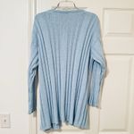 Newport News Vintage Y2K  Cardigan Sweater Cable Knit Button Powder Blue Sz L Photo 4