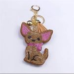None Brown Chihuahua Keychain Rhinestone Bag Charm ~NEW~ Photo 2