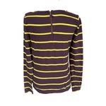 Loft Ann Taylor deep purple and yellow striped long sleeve top women's small Photo 3
