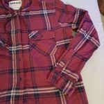 Garage  Women's Plaid Flannel Shirt Hoodie Boyfriend Fit Sz SP Photo 4