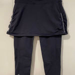 Athleta Black Skirted Leggings L Ruched Reflective Activewear Pants Photo 0