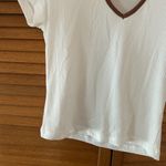 Rue 21 Brown and White Heart Ribbed Tee Sz Small Photo 3