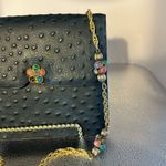 LOU – RAN ostrich print navy blue shoulder bag. New without tags. Beautiful bag. Photo 5