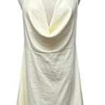 We Wore What  Sz XXL 2XL Ecru Cotton Jersey Halter Cowl Mini Dress Open Back Photo 0