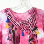 Kate Spade  Broome St. Large Top Handmade Tie Dye Scarf Graphic Tassels‎ 621 Photo 2