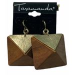 Women's Taramanda Wooden Boho Festival Statement‎ Dangle Earrings Brown Gold Brown Photo 8