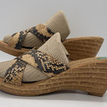 Italian Shoemakers NEW  Womens 8 Shoes Wedge Sandals Snakeskin Print Crisscross Photo 0