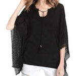 White House | Black Market  Butterfly Lace Poncho Top Women's Size Small Black Photo 0