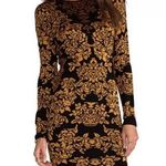 Torn By Ronny Kobo Mammie Bodycon Mini Dress in Floral Gold Combo Size Medium Photo 0