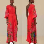 Farm Rio Summer Foliage Scarf Red Maxi Dress Size Large Special Event Photo 8
