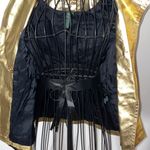 Ralph Lauren Vintage Gold belted jacket, shiney, cool size P/P double breasted.This jacket shows a bit of wear but nothing big at all. No rips or stains or anything, in good condition. Photo 5