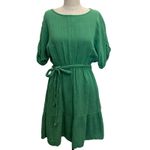 Xirena S Small Aiden Dress in Juniper Green Lightweight Gauze Ruffle Pockets Photo 2