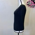 Ann Taylor  black silk nylon scoop back dress shirt Photo 2