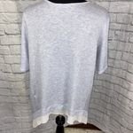 Cha Cha vente women’s Flowy blouse L w/floral beading sheer bottom hem Photo 9