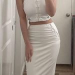 Guess  white lace up tank top and midi skirt set NWT Photo 0
