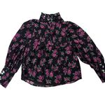 Melissa Neptone Aubrey Floral Peasant Blouse Pink Rose Size Small Pink Photo 4