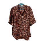 Sandro Animal Print Buttoned Down Silk Blouse Sz 4 Photo 2