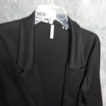 Massini Womens Large Black Cardigan Open Front Roll Tab sleeve Photo 5