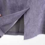 90s Vintage Gray Velour Stretch Waist Back Slit Pencil Skirt Photo 2