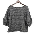 Alice + Olivia  Puff Sleeve Sweater Thick Knit Heather Gray Women’s Size L Photo 2