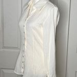 Black up Snap Closure Accent Textured Cream Shirt Approx Small A30 White Photo 7