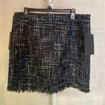 Bagatelle #133  COLLECTION Navy Tweed Metallic Thread Mini Skirt Photo 2