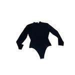 Vintage Isabelle Allard Black Long Sleeve Low Turtleneck Bodysuit Women size 14 Black Photo 1
