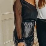 Blue Blush One Shoulder Wrap Top Photo 0