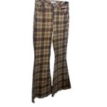 Forever 21 Wide Leg Plaid Flare Pants Sz 29 Stretch Photo 1