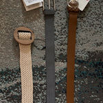 ZARA  Women's Belt Trio - Cream, Black, and Brown Photo 0