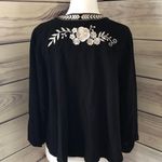Forever 21 Black & Beige Embroidered Cardigan Photo 0