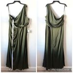 Dessy Collection 3111 One Shoulder Satin Gown Olive Green 22W Photo 3