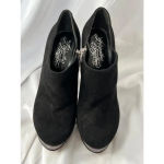 Alejandro ingelmo Black Suede Purple Platform Bootie heels Size 39 Photo 1