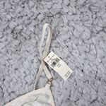 Aerie Velvet Stripe Triangle Bralette Size Medium Ivory Cream Sheer Mesh Photo 3